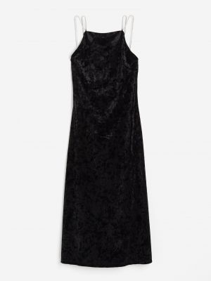 Велюровое платье H&m черное