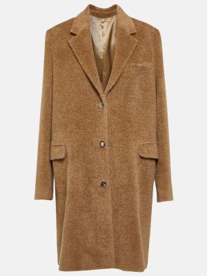 Vlnený krátký kabát z alpaky Totême hnedá