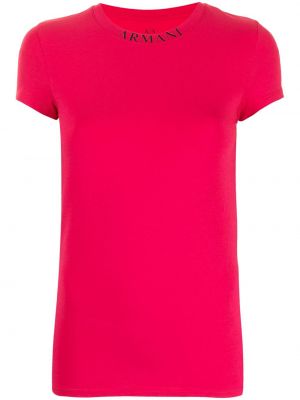 Camiseta ajustada de cuello redondo Armani Exchange rosa