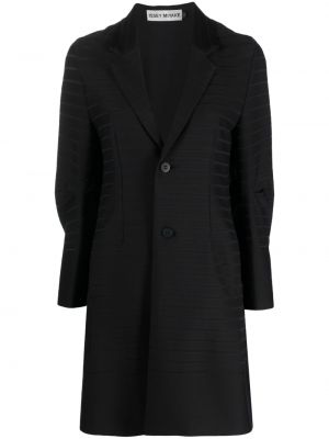 Cappotto a righe Issey Miyake nero