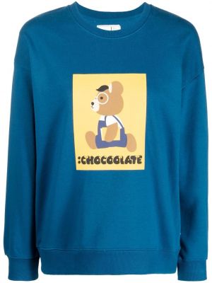 Sweatshirt mit print mit rundem ausschnitt Chocoolate blau