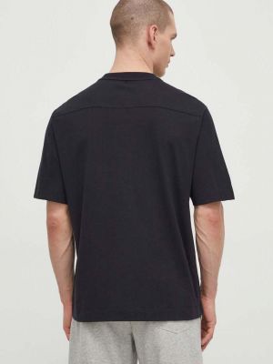 Bavlněné tričko s potiskem Calvin Klein Performance černé