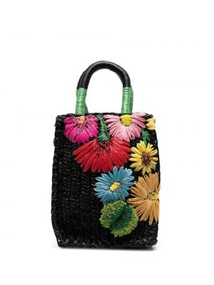 Floral shoppingbag Rada' svart