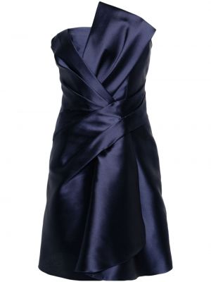 Plisované koktejlkové šaty Alberta Ferretti modrá