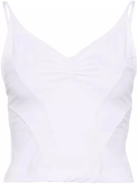 Crop top v-pääntiellä Alainpaul valkoinen