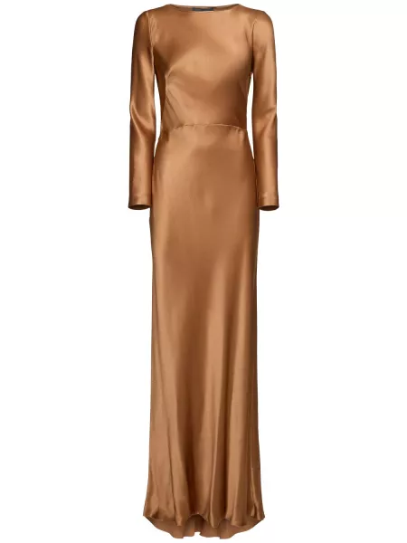 Drapert sateng dress Alberta Ferretti beige