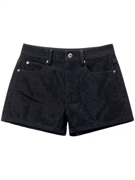 Højtaljede denimshorts Alexander Wang sort