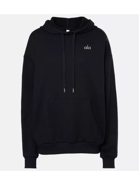 Pamuklu sweatshirt Alo Yoga siyah