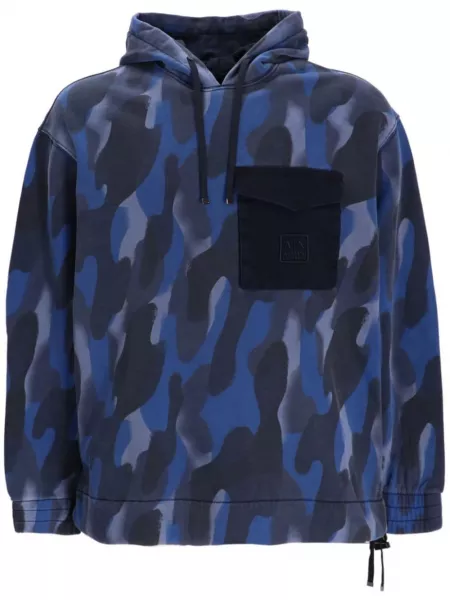 Sweatshirt i bomuld i camouflage Armani Exchange blå