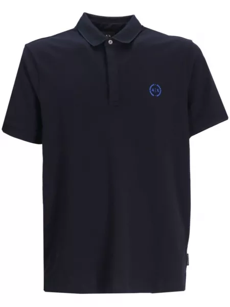 Poloshirt med broderier i bomuld Armani Exchange blå