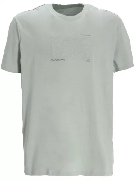 T-shirt med broderier i bomuld Armani Exchange grøn