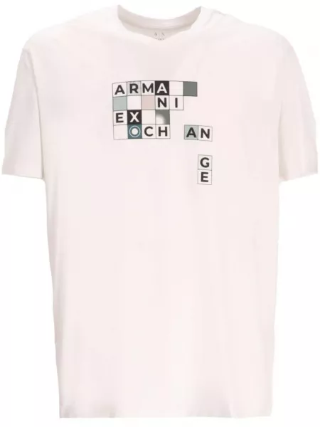 T-shirt i bomuld med print Armani Exchange hvid