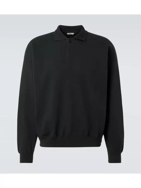 Poloshirt i bomuld Auralee sort