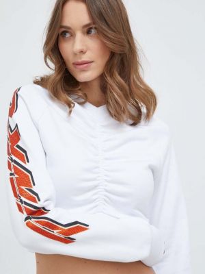 Bluza bawełniana z nadrukiem Pinko biała