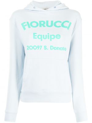 Trykt hettegenser Fiorucci blå