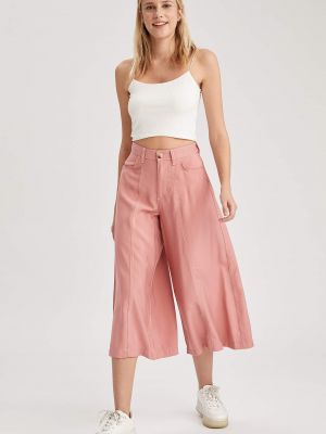 Pantaloni culottes cu buzunare împletite Defacto roz