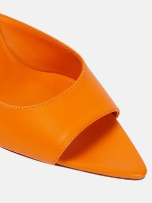 Iš natūralios odos sandalai Gia Borghini oranžinė