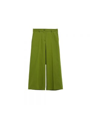 Spodnie bawełniane Max Mara Weekend zielone
