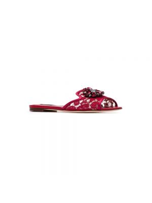 Sandalias de encaje Dolce & Gabbana rojo