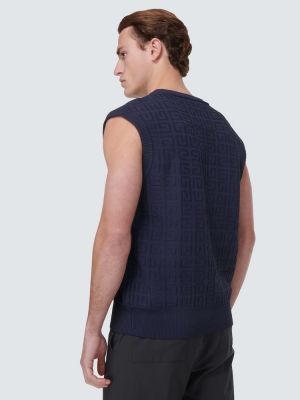 Žakárový sveter bez rukávov Givenchy modrá