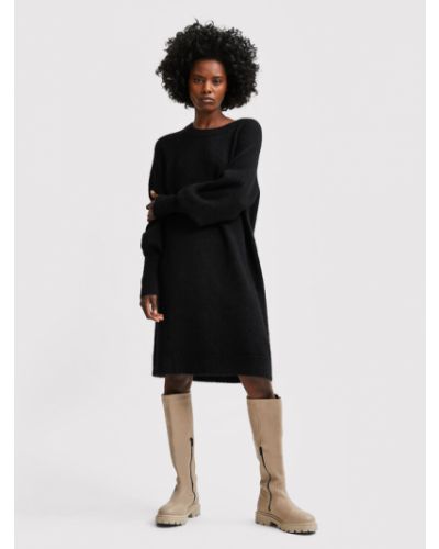 Selected Femme Kötött ruha Lulu 16082201 Fekete Relaxed Fit
