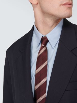 Hedvábná saténová kravata Dries Van Noten vínová