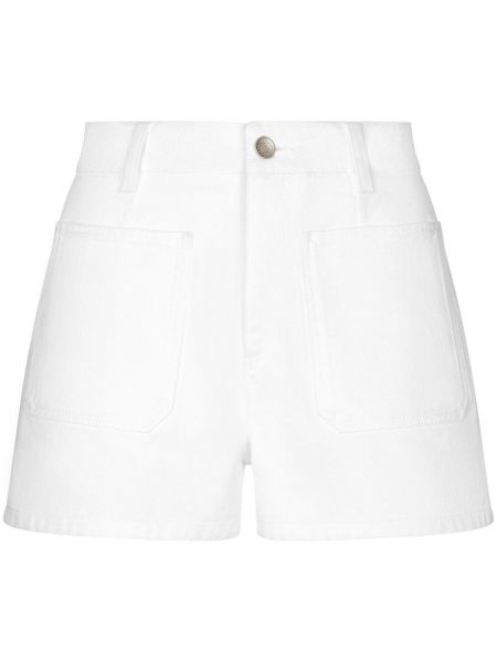 Puuvillased teksariidest lühikesed püksid Dolce & Gabbana valge
