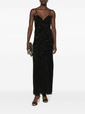 Žakardinis šilkinis suknele kokteiline su žvaigždės raštu Zadig&voltaire juoda