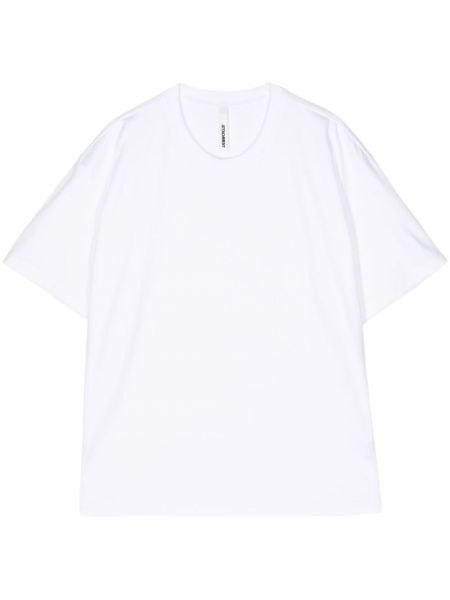 Kokvilnas t-krekls ar apaļu kakla izgriezumu Attachment balts