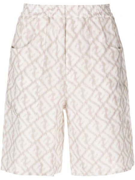 Lanene bermuda kratke hlače s potiskom z abstraktnimi vzorci Fendi