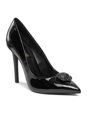 Полуотворени обувки с ток Just Cavalli черно