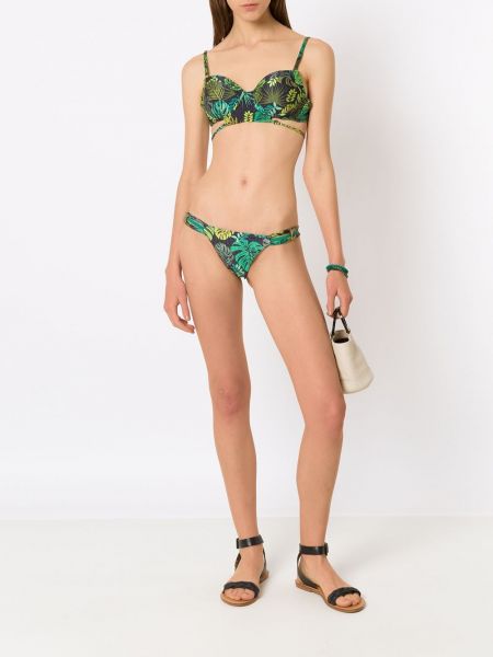 Bikini mit print mit tropischem muster Amir Slama grün