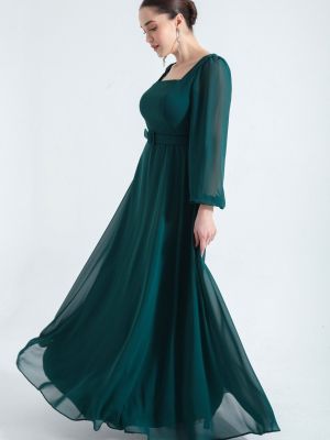 Sukienka wieczorowa szyfonowa Lafaba zielona