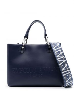 Τσάντα shopper Emporio Armani μπλε