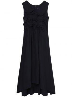 Plisované midi šaty bez rukávů Black Comme Des Garçons černé