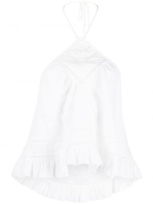 Bluzka z falbankami Isabel Marant Etoile biała