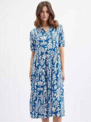 Modré midi šaty Orsay