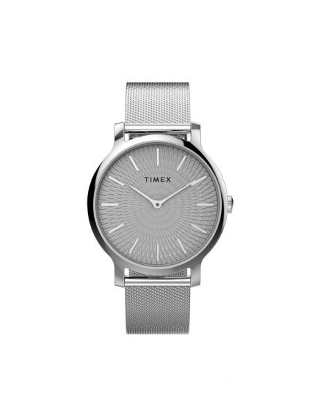 Srebrny zegarek z siateczką Timex