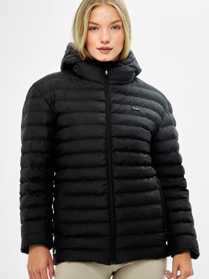 Nepremokavý pérový zimný kabát s kapucňou River Club čierna