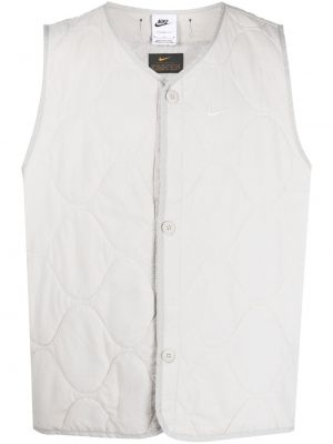 Prešívaná vesta s výšivkou Nike sivá