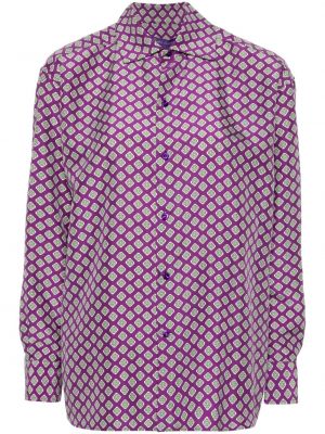 Košile s potiskem Ralph Lauren Collection fialová