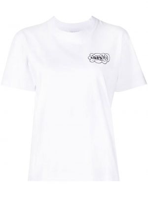 Тениска с принт Sacai бяло