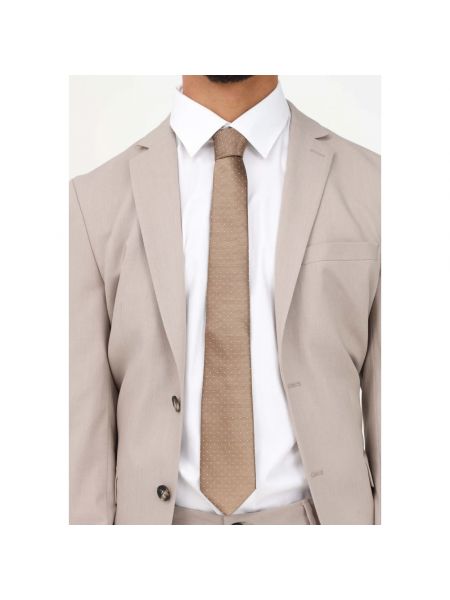 Jedwabny krawat w grochy Lanvin beżowy