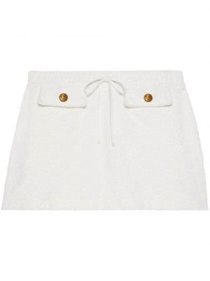 Spódnica bawełniana z dżerseju Gucci biała