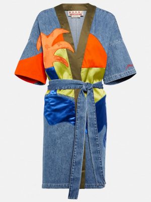 Джинсовое пальто с вышивкой из коллаборации с No Vacancy Inn Marni, разноцветный