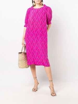 Vestido de seda con estampado abstracto Christian Dior rosa