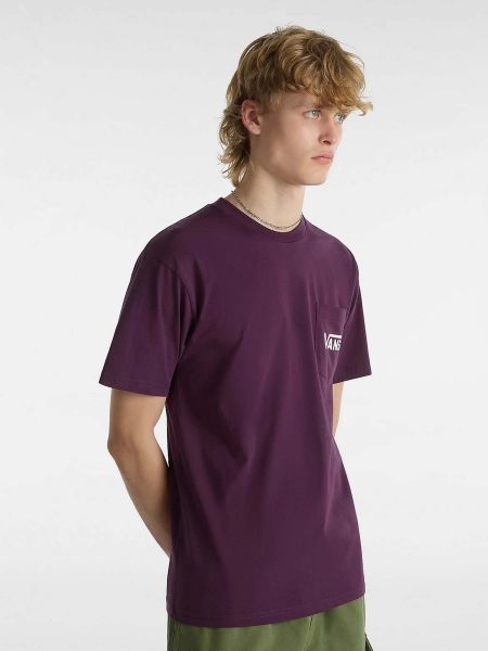 Бавовняна футболка Vans фіолетова