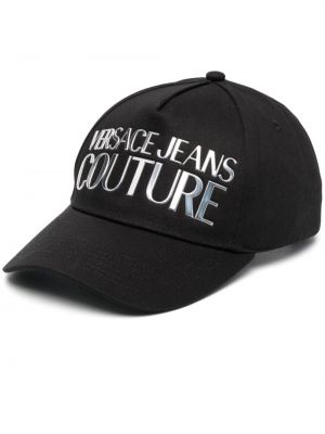 Raštuotas medvilninis kepurė su snapeliu Versace Jeans Couture