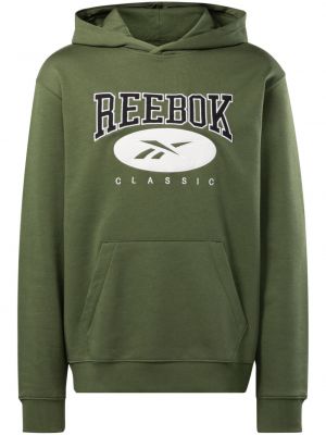Hoodie en coton à imprimé Reebok vert