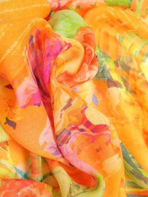 Кашемировый шелковый шарф Ralph Lauren оранжевый